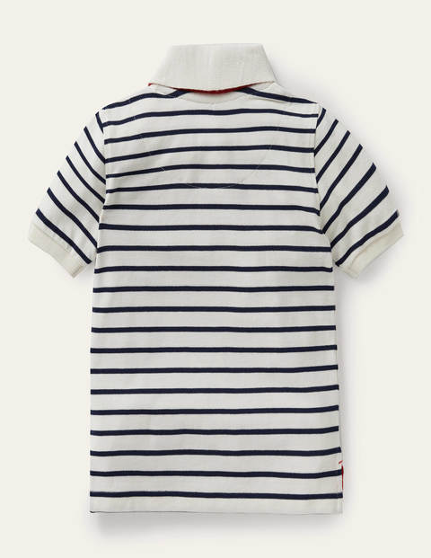Piqué Polo Shirt - Ivory/College Navy