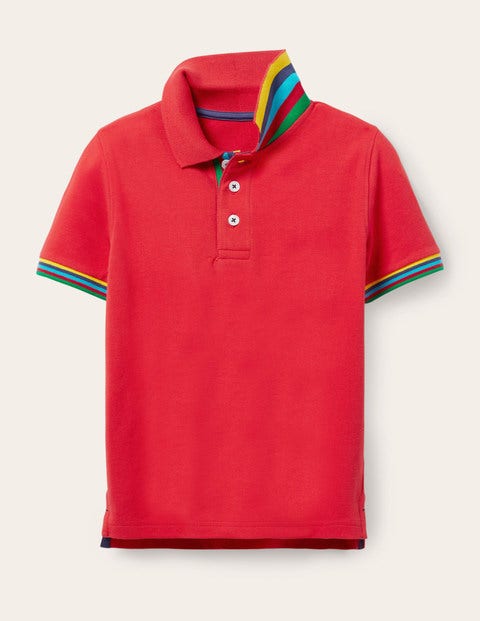 Piqué-Poloshirt - Erdbeerkuchenrot