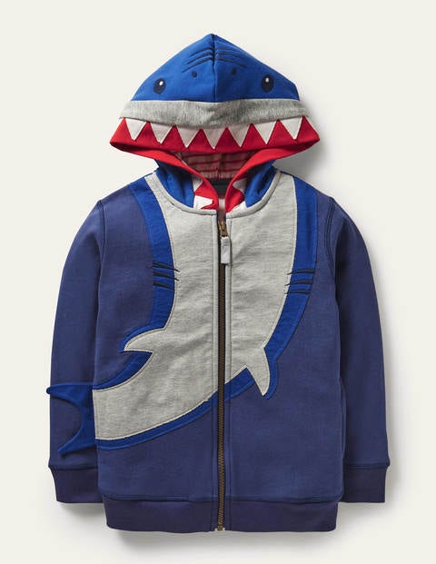 Fun Zip-up Hoodie - College Navy Shark Fun Zip-up Hoodie - College Navy Shark