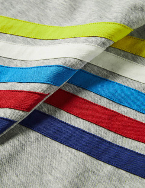 Rainbow Stripe Joggers - Grey Marl 