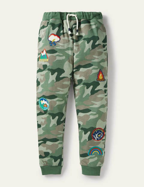 Camo Badge Joggers - Soft Green Camouflage