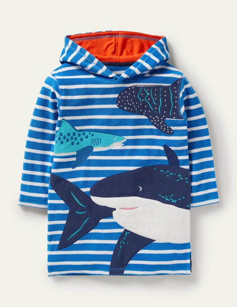 Poncho en éponge - Requins bleu audacieux Poncho en éponge - Requins bleu audacieux