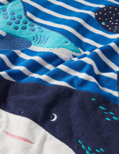 Poncho en éponge - Requins bleu audacieux Poncho en éponge - Requins bleu audacieux