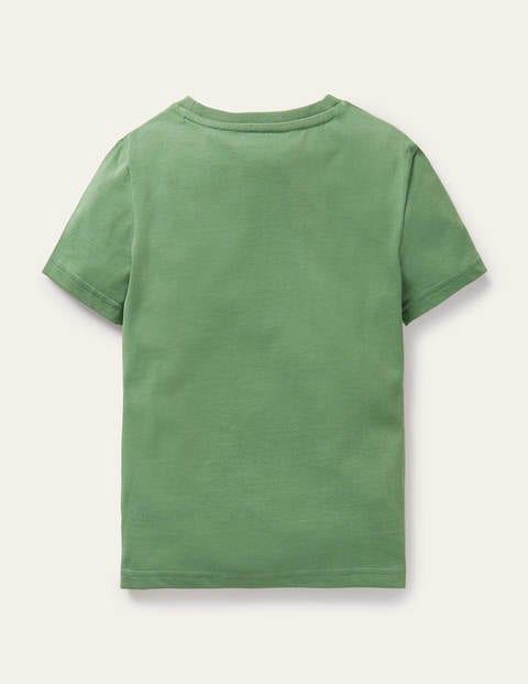 T-shirt à motif espèces animales - Poules vert romarin
