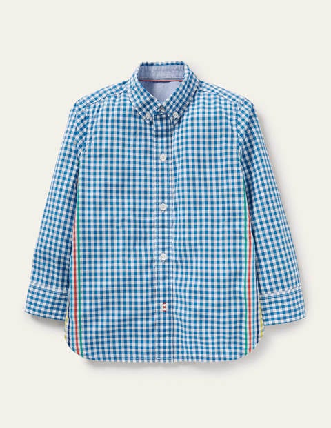 Casual Laundered Shirt - Blue Gingham