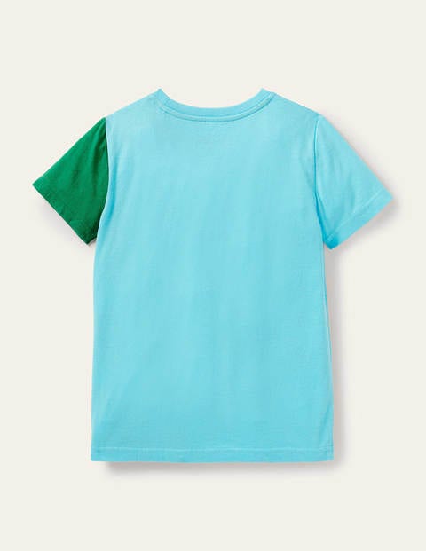 T-Shirt mit Tierabenteuermotiv - Wasserblau, Lemuren