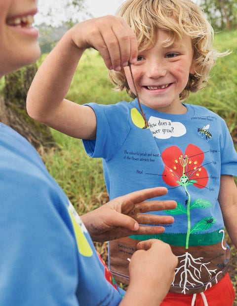Blue Flower Educational T-shirt 