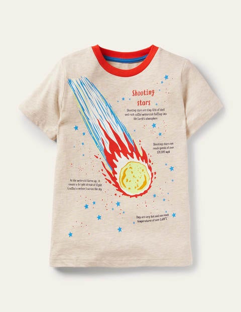 Glowing Educational T-shirt - Ivory Shooting Stars