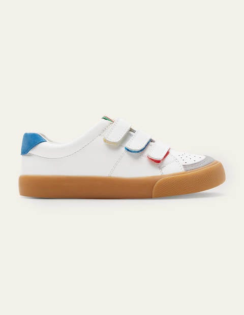 Leather Low Tops 3 Strap - White