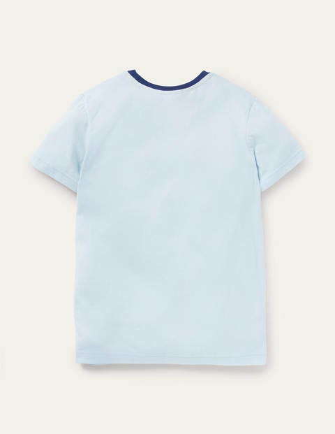 Slub Washed T-shirt - Frost/Rainbow Chest Stripe