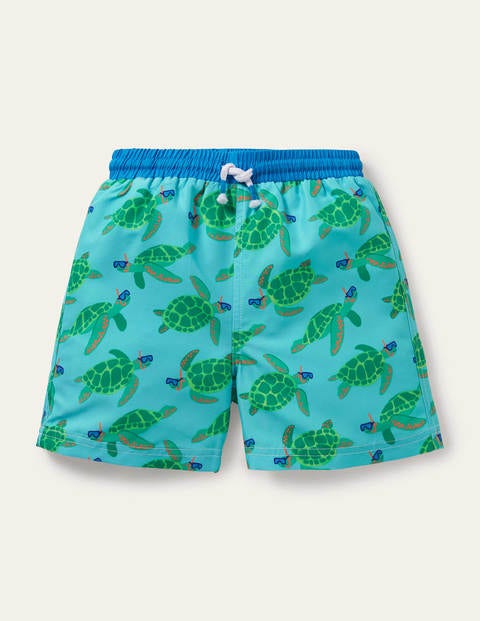 Swim Trunks - Aqua Blue Turtles