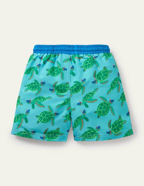 Swim Shorts - Aqua Blue Turtles