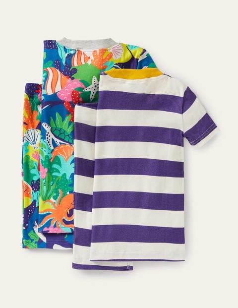 Cosy Twin Pack Short Pajamas - Multi Rainbow Reef