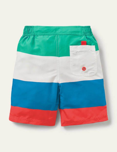 Board Shorts - Hot Coral Multi Stripe