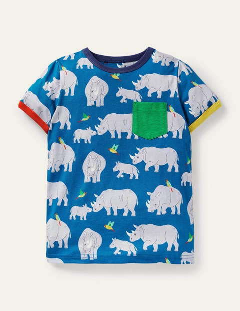 Graphic Vacation T-shirt - Elizabethan Blue Rhino
