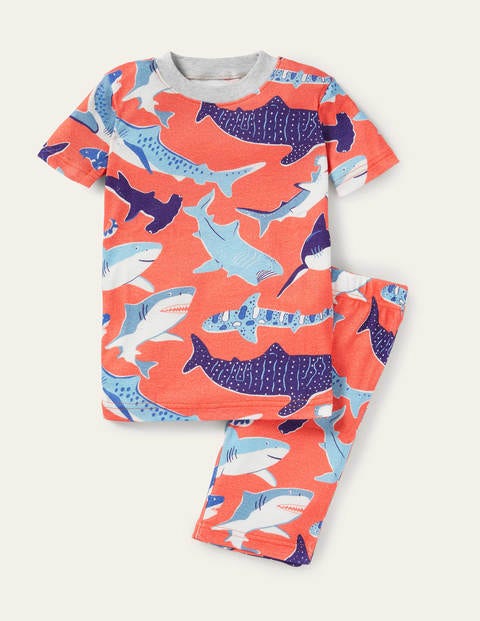 Red Glow-in-the-dark Shark Pajamas - Soft Red Sharks