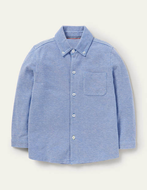 Piqué-Polohemd aus Jersey - Königsblau, Oxford