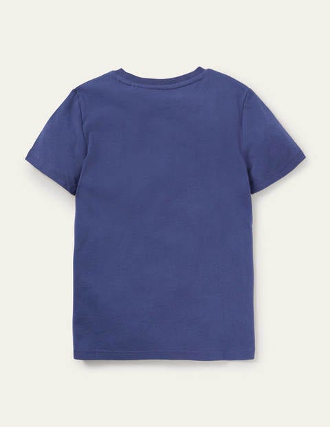 T-Shirt mit Erdmännchenmotiv - Segelblau, Erdmännchen