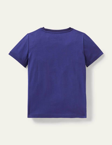 T-shirt à appliqués animaux rigolos - Flamant rose bleu tribord
