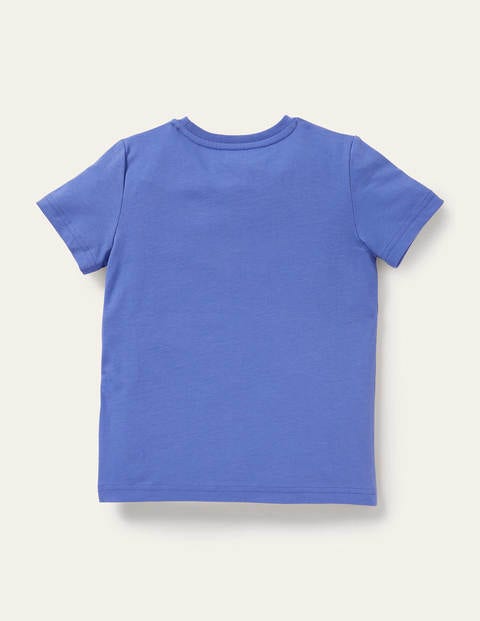 Im Dunkeln leuchtendes T-Shirt - Glockenblumenblau, Großkatzen