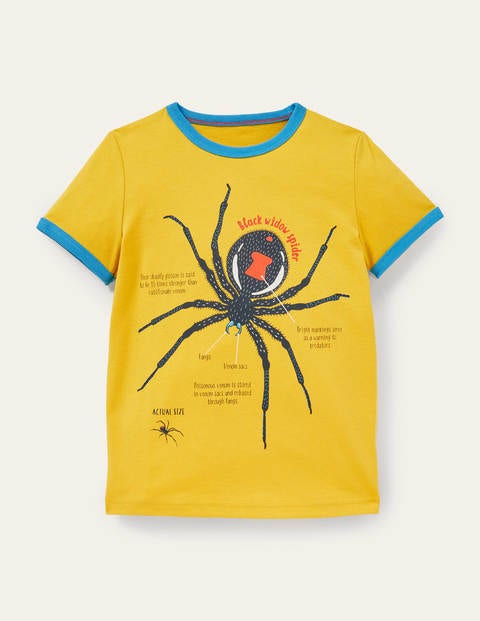 T-shirt à bordures contrastantes et imprimé - Araignée jaune jonquille