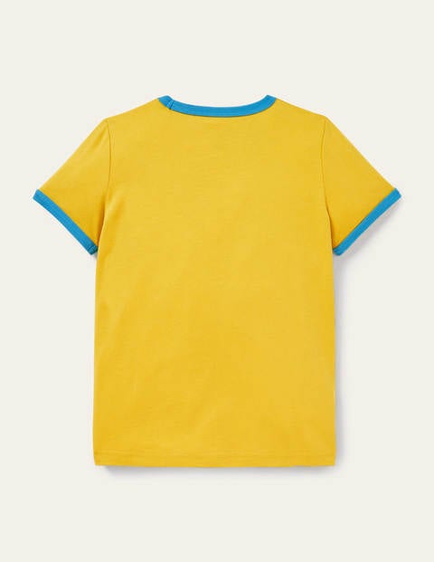 T-shirt à bordures contrastantes et imprimé - Araignée jaune jonquille