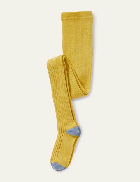 Ribbed Tights - Spicy Mustard Yellow
