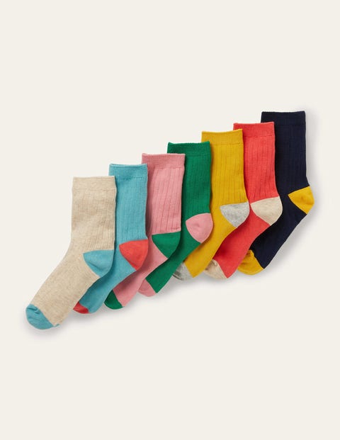 Ribbed Socks 7 Pack - Multi | Boden US