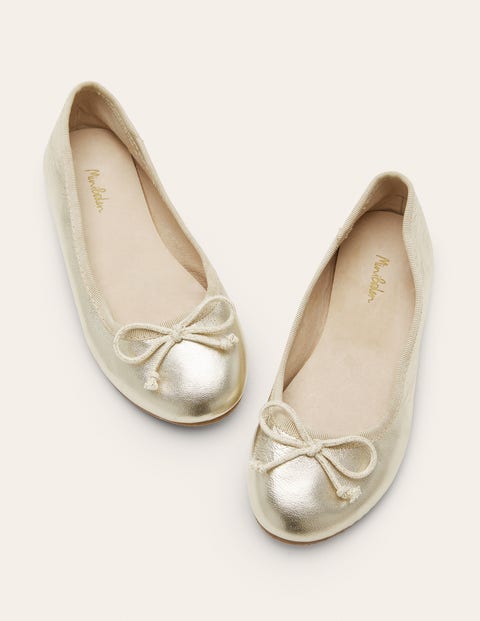 Ballet Flats - Gold Sparkle Leather