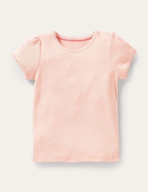 Short-sleeved Pointelle Top - Provence Dusty Pink
