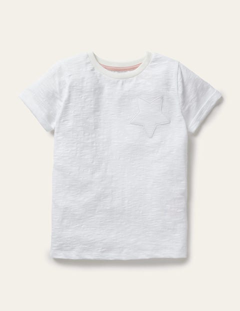 T-shirt flammé avec poche étoile - Blanc