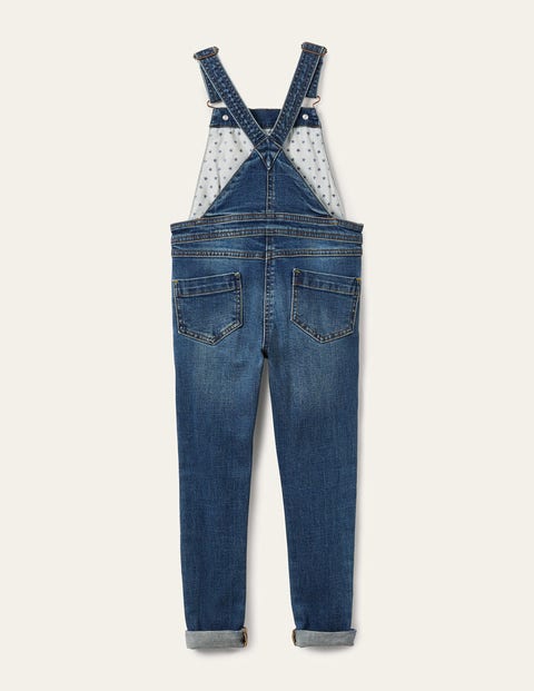 Skinny Fit Denim Dungarees - Mid 