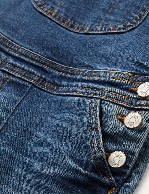 Skinny Fit Denim Dungarees - Mid 