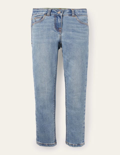 Schmale Jeans mit Adventure-Flex - Helles Vintageblau, Denim