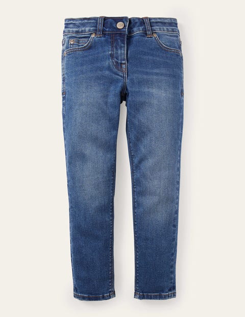 Schmale Jeans mit Adventure-Flex - Mittleres Vintageblau, Denim