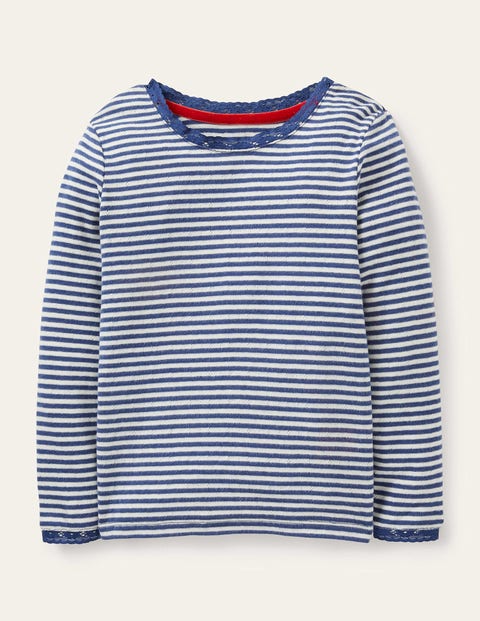 Supersoft Pointelle T-shirt - Starboard Blue/Ivory