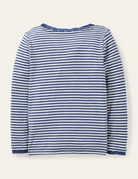 Supersoft Pointelle T-shirt - Starboard Blue/Ivory