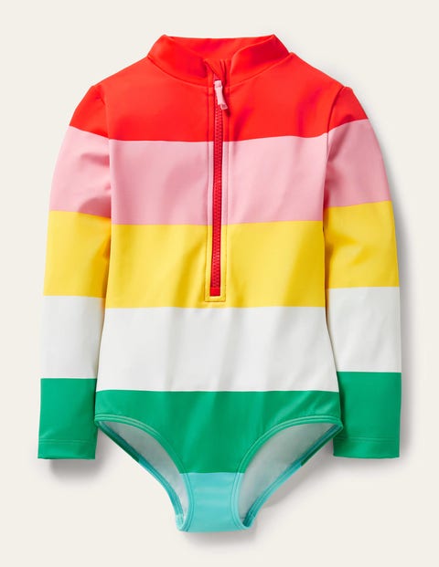 Long-sleeved Swimsuit - Multi Rainbow