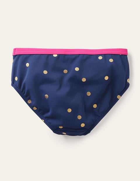 Patterned Bikini Bottoms - Harmony Blue Gold Spot