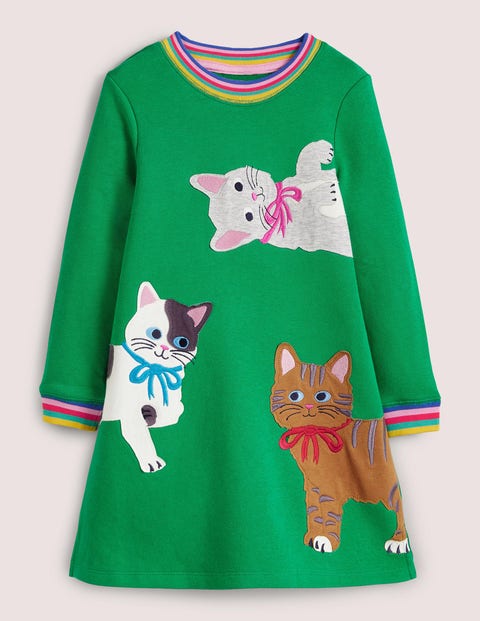 Green Rainbow Cat Print Sweatshirt 