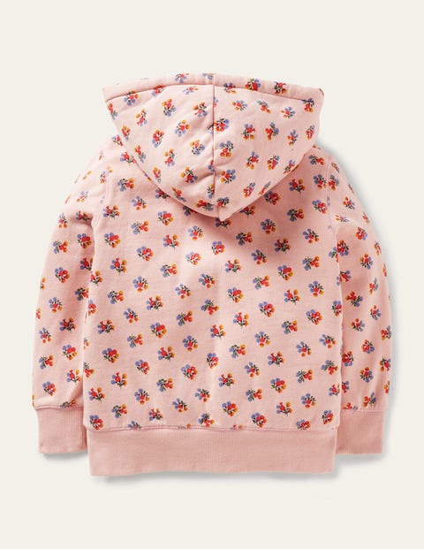 Shaggy-lined Hoodie - Pink Floral