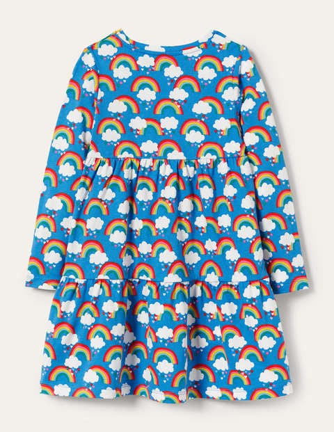Tiered Jersey Dress - Moroccan Blue Love Rainbows