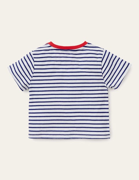 Striped Crochet T-shirt - Ivory/Starboard Chameleon