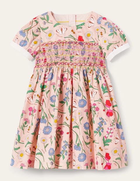 Smocked Dress - Provence Dusty Pink Flowers