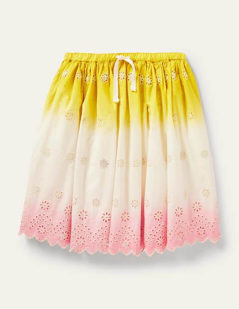 Twirly Midi Skirt - Daffodil Yellow/Pink Dip Dye