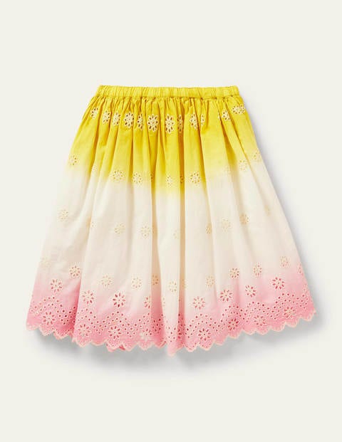 Twirly Midi Skirt - Daffodil Yellow/Pink Dip Dye
