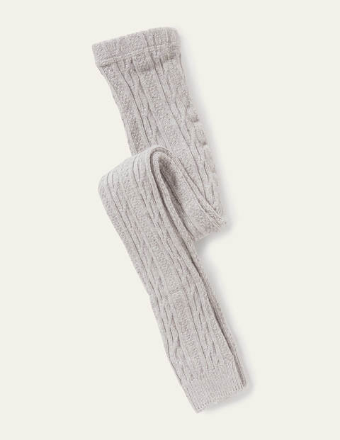 Fußlose Strumpfhose mit Zopfmuster - Grau Meliert Fußlose Strumpfhose mit Zopfmuster - Grau Meliert