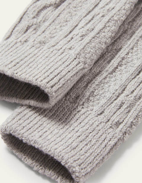 Fußlose Strumpfhose mit Zopfmuster - Grau Meliert Fußlose Strumpfhose mit Zopfmuster - Grau Meliert