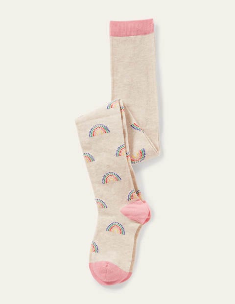 Patterned Tights - Oatmeal Marl Rainbow