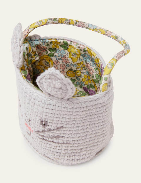 Crochet Bunny Basket - Grey Bunny